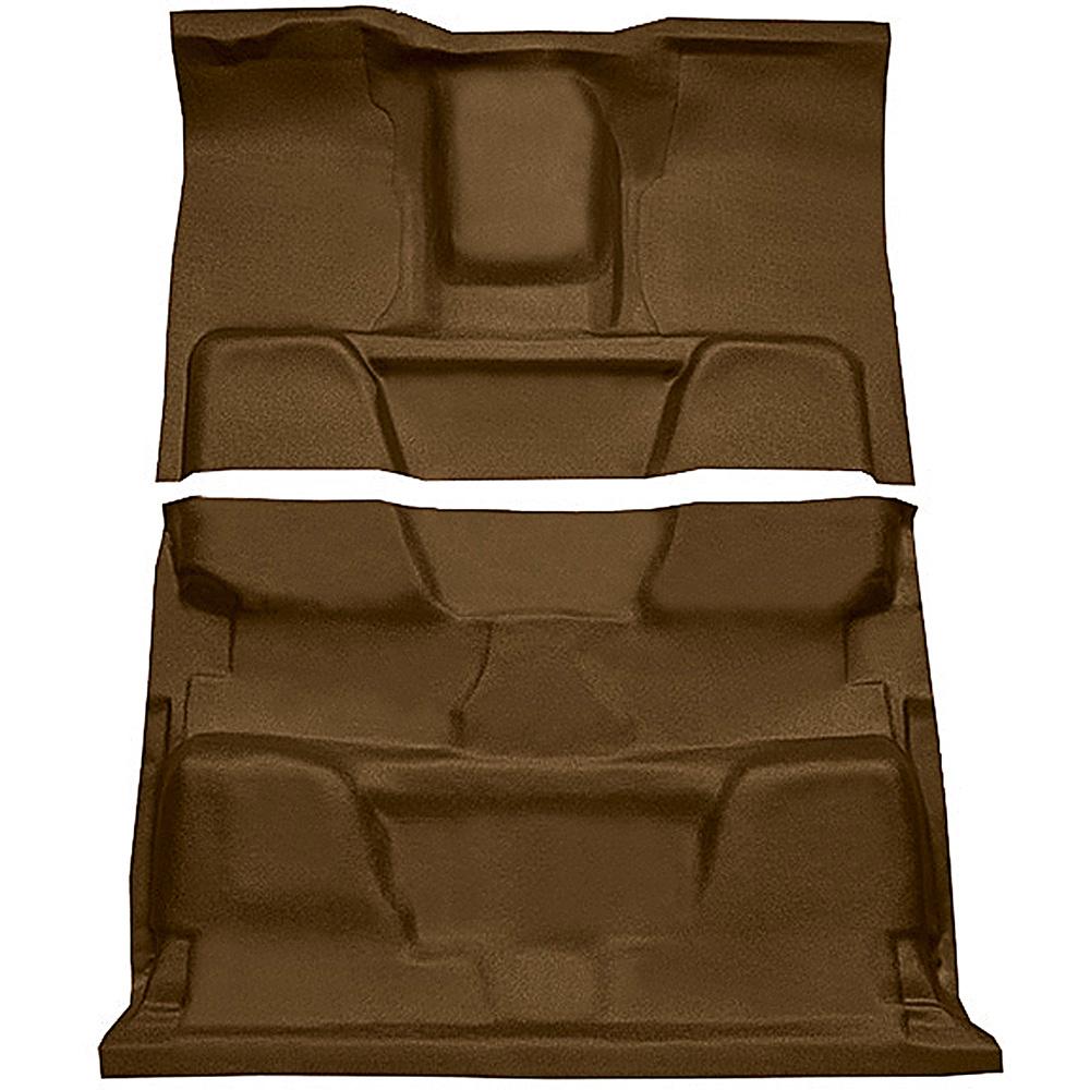 1973-80 Chevrolet, GMC Pickup Crew Cab Molded Vinyl Flooring Set Vinyl Standard Backing Floor Shift 4-Speed 2WD Beige