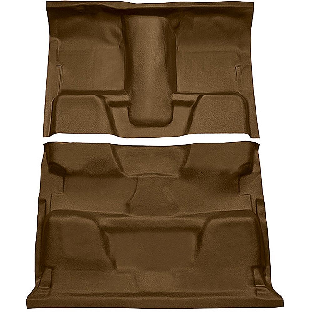 1973-74 Chevrolet, GMC Pickup Crew Cab Molded Vinyl Flooring Set Vinyl Standard Backing Column & Floor Shift 4-Speed 4WD Beige