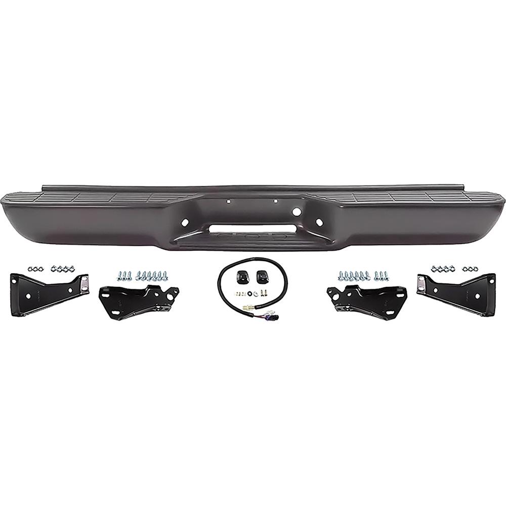 1988-00 Chevrolet, GMC C/K GMT400 Fleetside Pickup Rear Step Bumper Without Impact Strips With Brackets Black