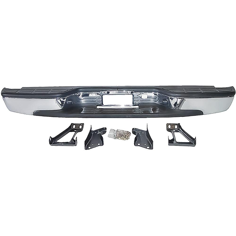 1999-07 Chevy Silverado, GMC Sierra Fleetside Rear Step Bumper with Brackets Chrome