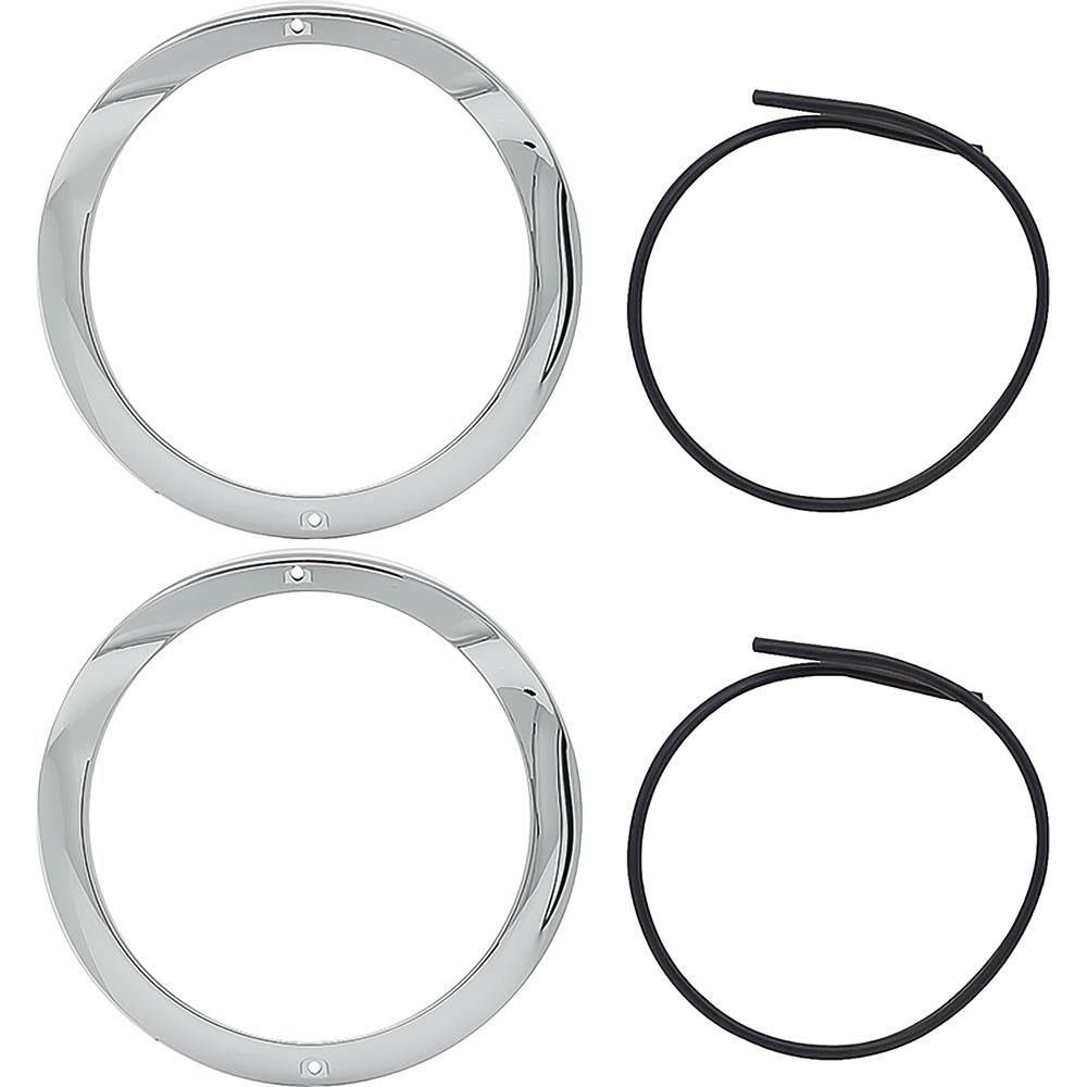 1955 Chevrolet Bel Air, 150, 210, Nomad Headlamp Bezels with Gaskets Pair