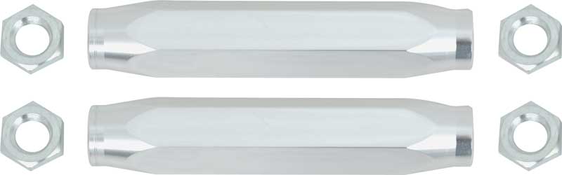 1955-57 Chevrolet 150, 210, Bel Air, Buick, Olds, Pontiac, Cadillac Aluminum Tie Rod Sleeves with Jam Nuts Clear Anodized