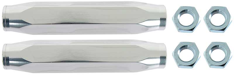 1955-57 Chevrolet 150, 210, Bel Air, Buick, Olds, Pontiac, Cadillac Aluminum Tie Rod Sleeves with Jam Nuts Polished Pair