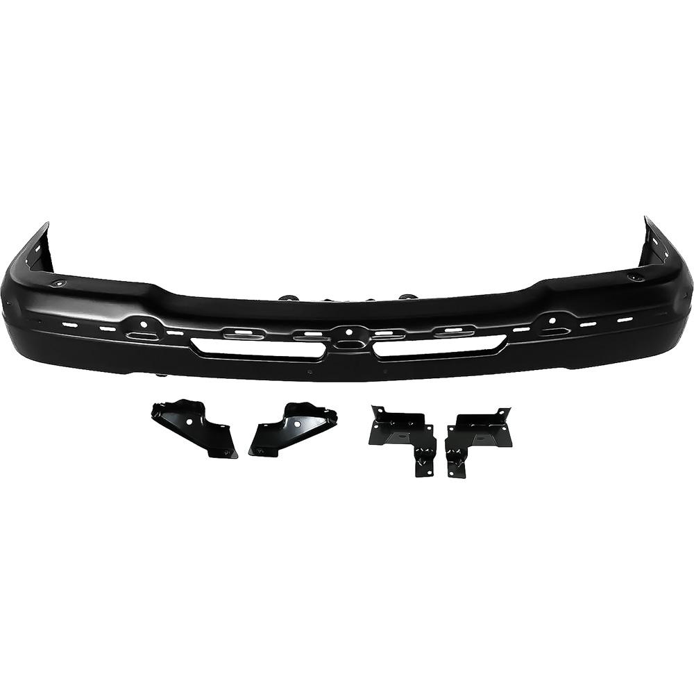 2003-07 Silverado, 2002-06 Avalanche w/o Cladding Front Bumper With Brackets Black Paintable Finish