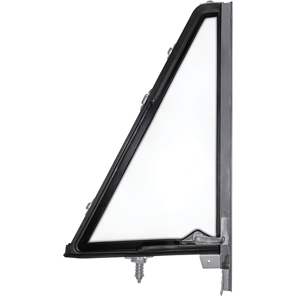 1966-77 Ford Bronco Vent Window Frame Assembly Clear Glass Black Inner Frame RH Side