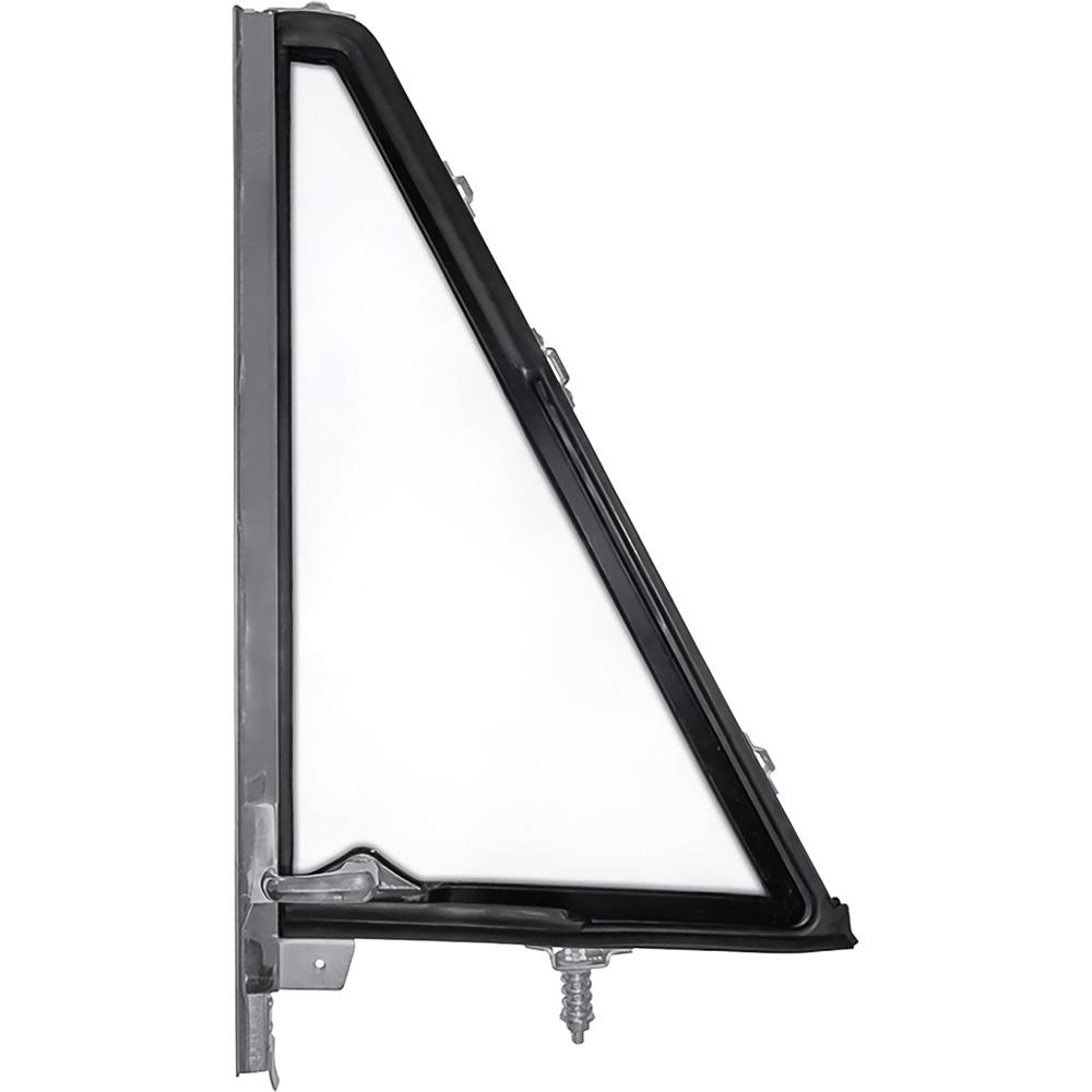 1966-77 Ford Bronco Vent Window Frame Assembly Clear Glass Black Inner Frame LH Side