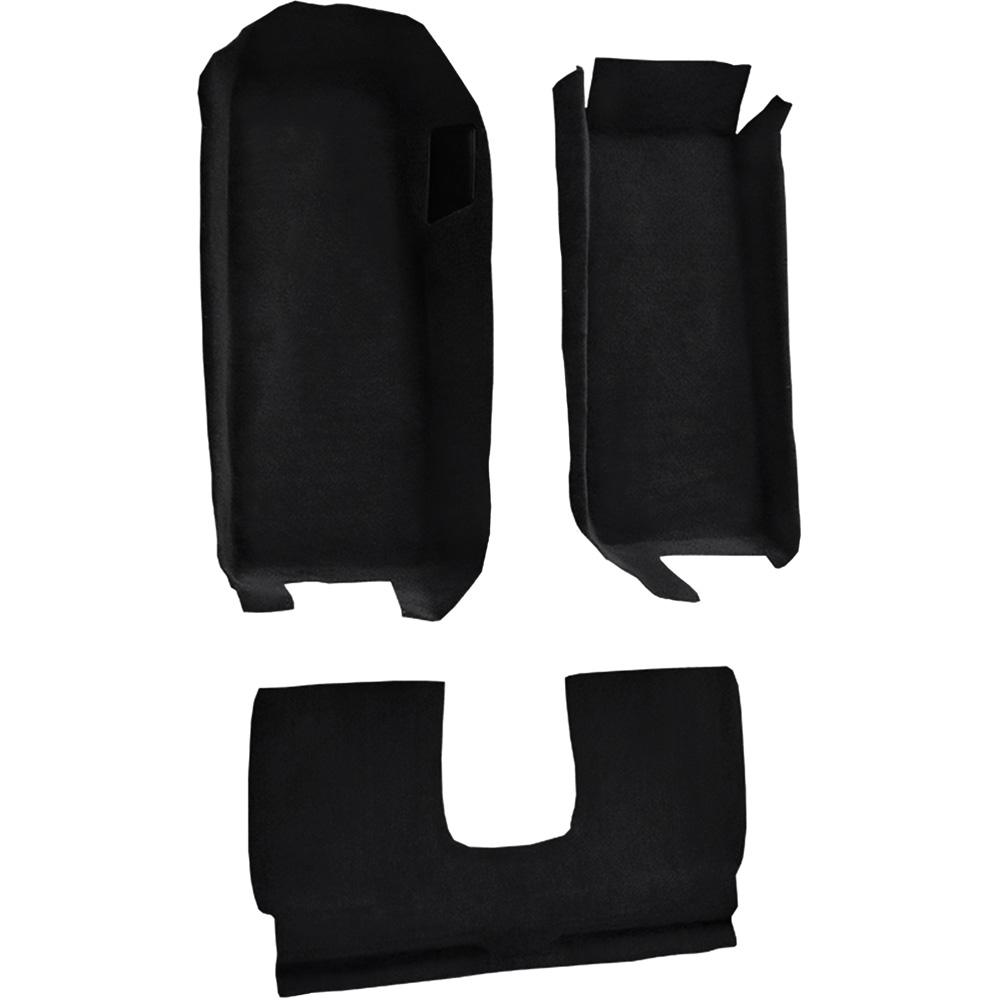 2005-13 Chevrolet Corvette Coupe Front Molded Carpet Set w/ Rear Seat Riser w/ Heel Pad Cutpile Black