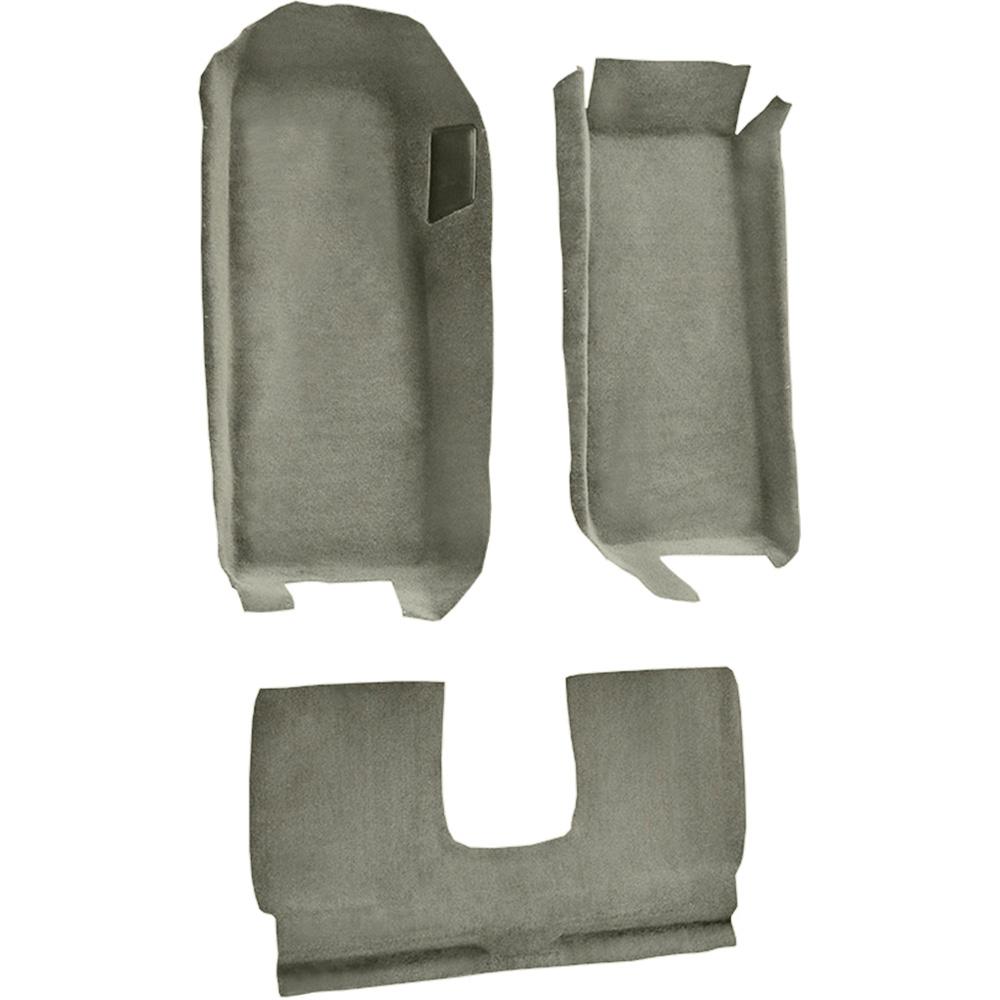 2005-13 Chevrolet Corvette Coupe Front Molded Carpet Set w/ Rear Seat Riser w/ Heel Pad Cutpile Gray