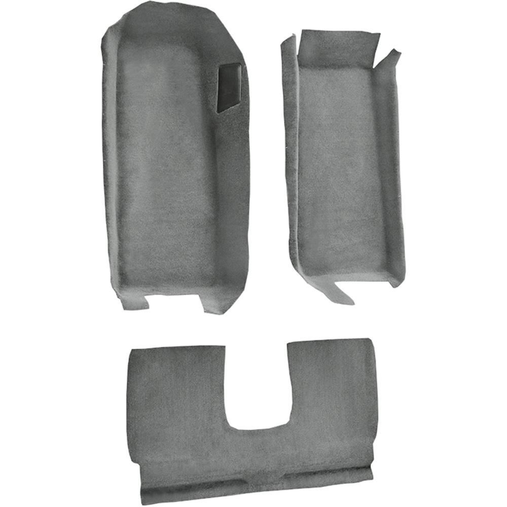 2005-13 Chevrolet Corvette Coupe Front Molded Carpet Set w/ Rear Seat Riser w/ Heel Pad Cutpile Medium Gray/Pewter
