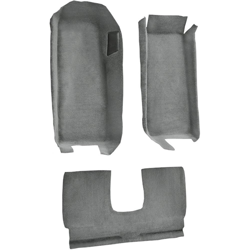 2005-13 Chevrolet Corvette Coupe Front Molded Carpet Set w/ Rear Seat Riser Cutpile Medium Gray/Pewter