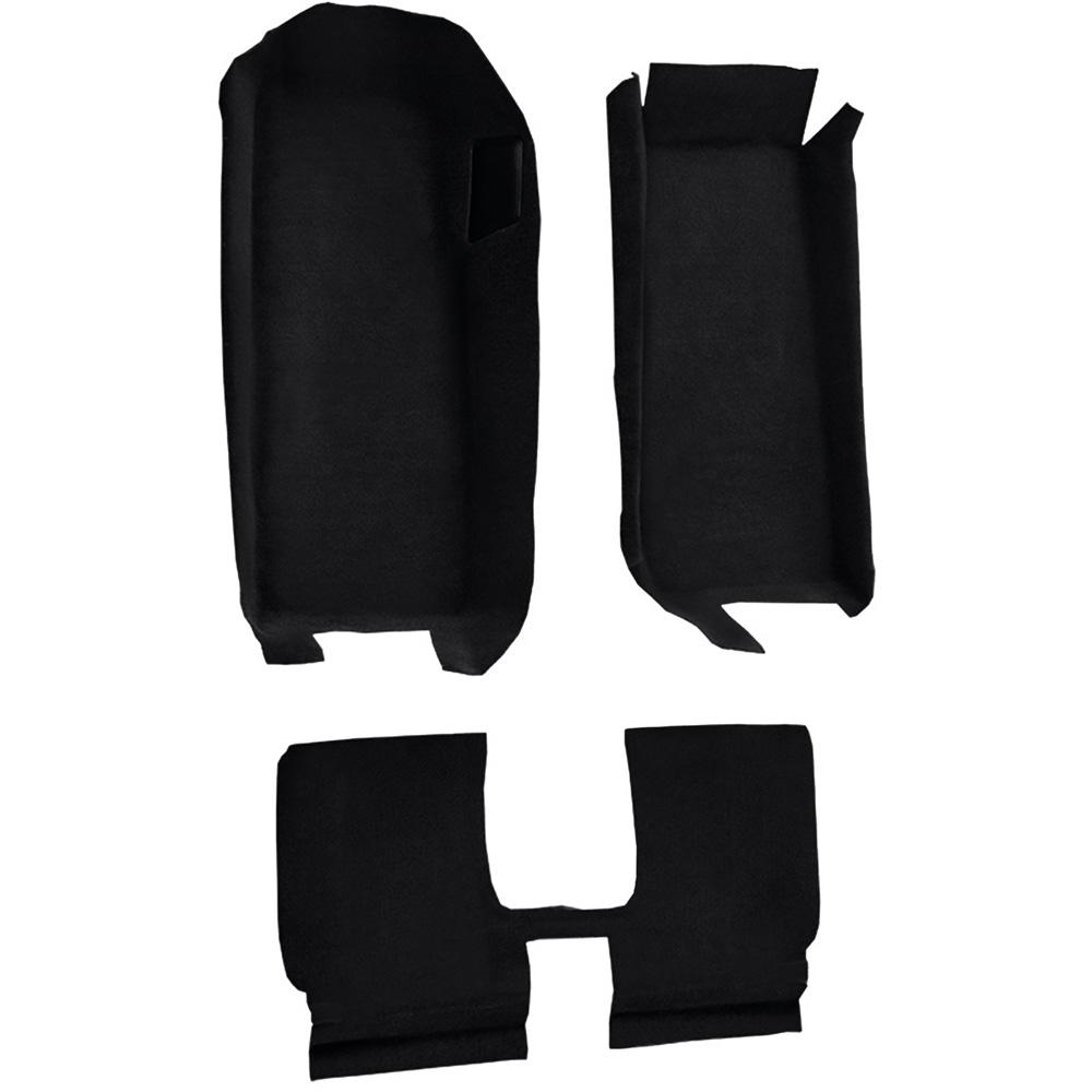 2005-13 Chevrolet Corvette Convertible Front Molded Carpet w/ Rear Seat Riser w/ Heel Pad Cutpile Black