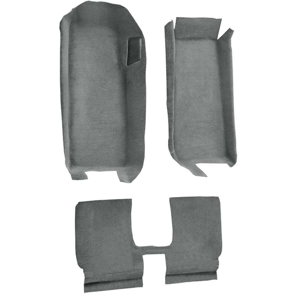 2005-13 Chevrolet Corvette Convertible Front Molded Carpet w/ Rear Seat Riser w/ Heel Pad Cutpile Medium Gray/Pewter