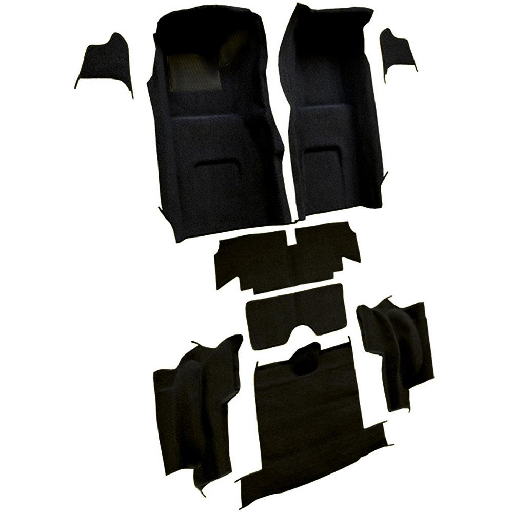 1967 Chevrolet Corvette Roadster Complete Molded Carpet Set w/o Heel Pad Loop Black