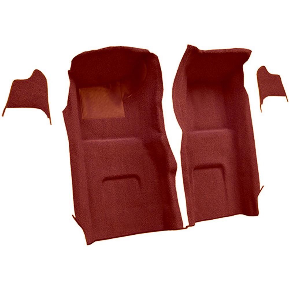 1967 Chevrolet Corvette Front Molded Carpet Set w/ Kick Panel Inserts w/o Heel Pad Loop Red