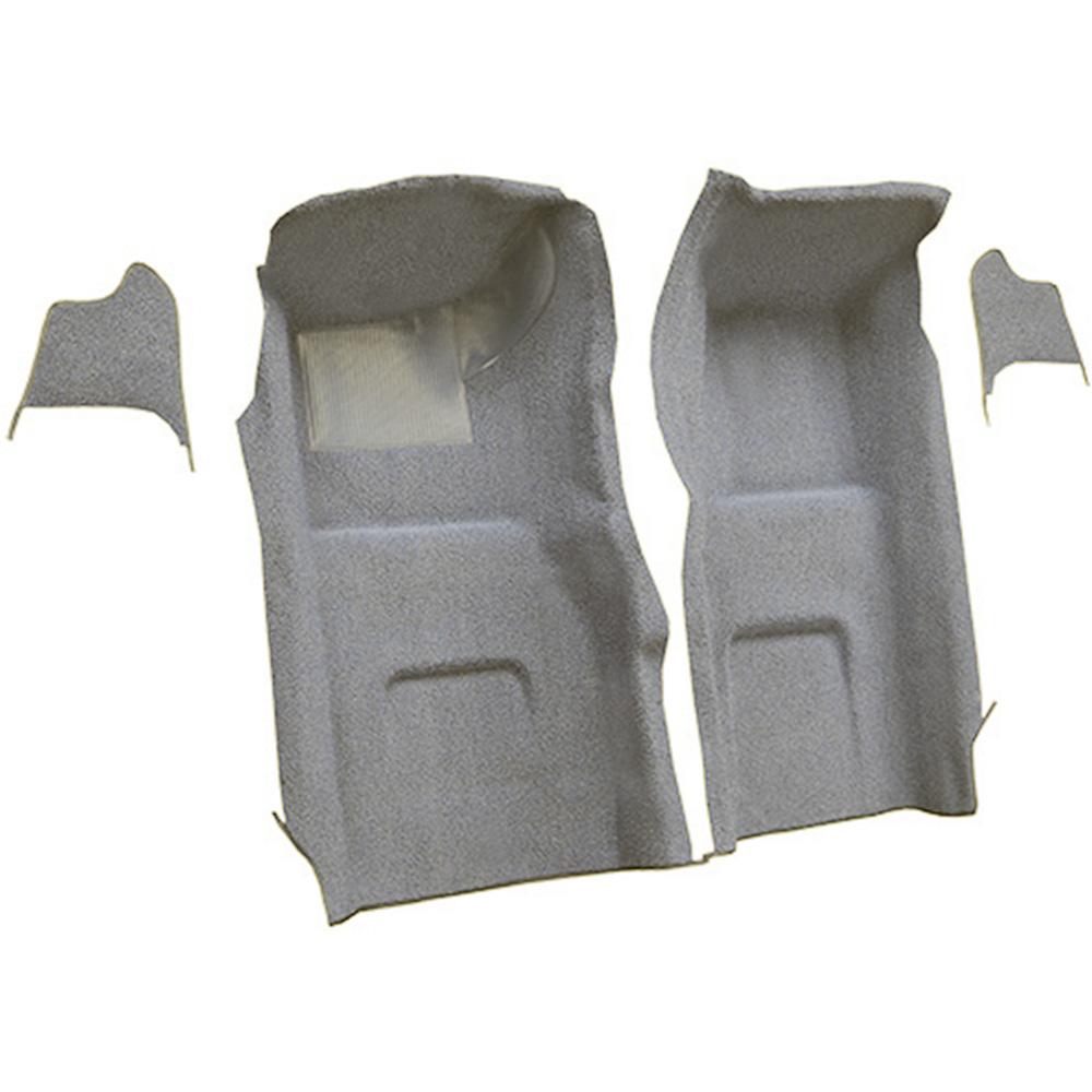 1967 Chevrolet Corvette Front Molded Carpet Set w/ Kick Panel Inserts w/o Heel Pad Loop Silver