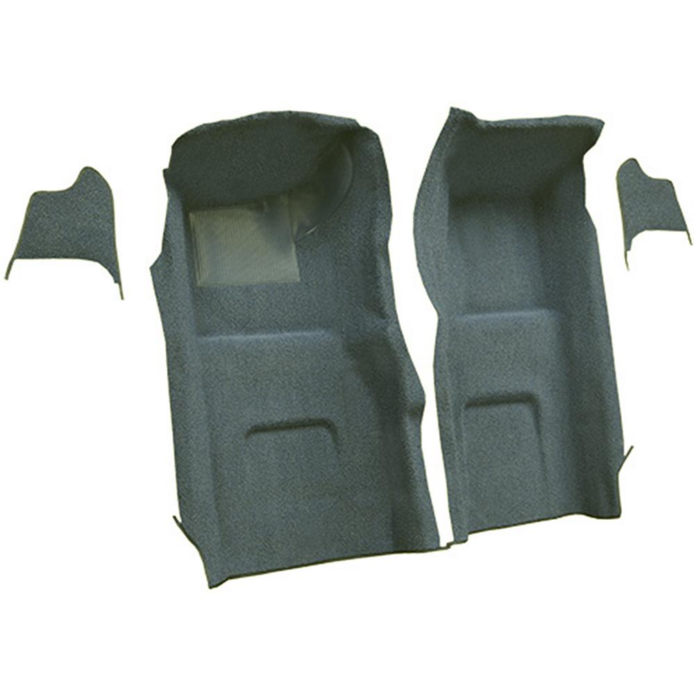 1967 Chevrolet Corvette Front Molded Carpet Set w/ Kick Panel Inserts w/o Heel Pad Loop Teal