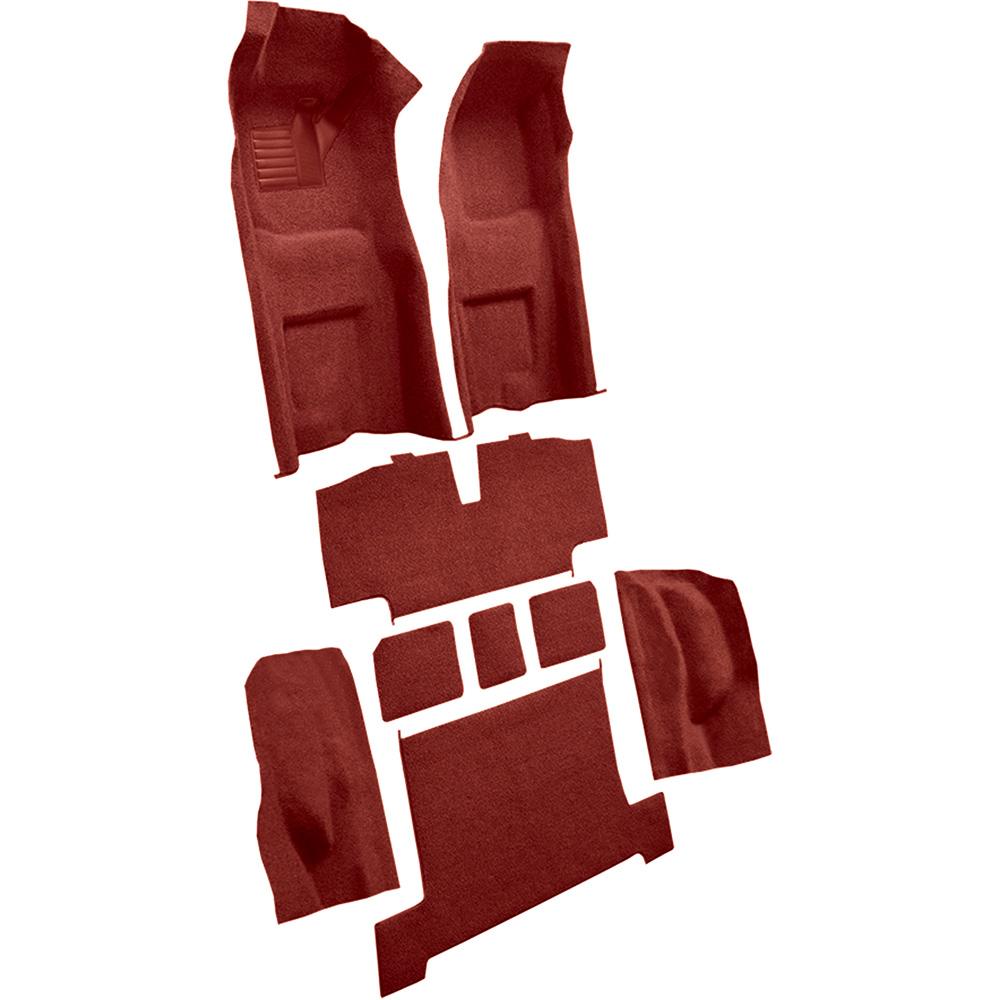 1968 Chevrolet Corvette 4-Speed Complete Molded Carpet Set w/ Heel Pad Loop Red