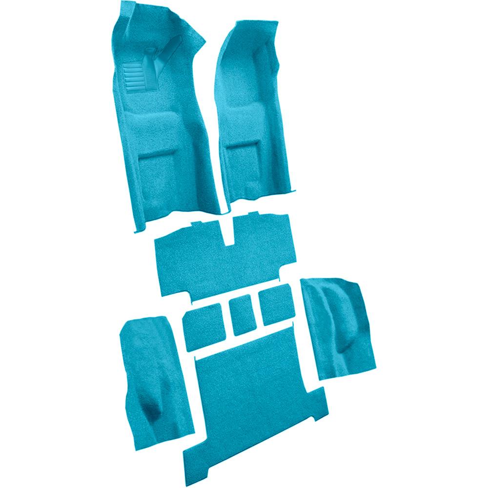 1968 Chevrolet Corvette 4-Speed Complete Molded Carpet Set w/ Heel Pad Loop Medium Blue