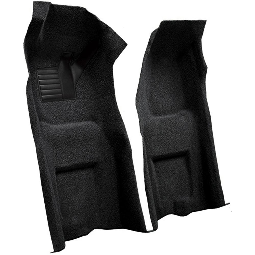 1968 Chevrolet Corvette Automatic Front Molded Carpet Set w/ Heel Pad Loop Black