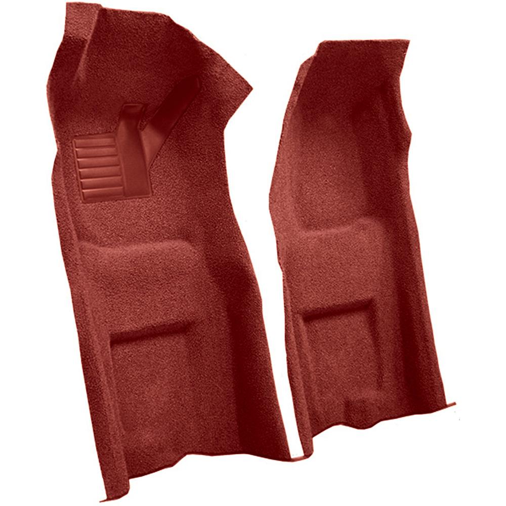 1968 Chevrolet Corvette Automatic Front Molded Carpet Set w/ Heel Pad Loop Red