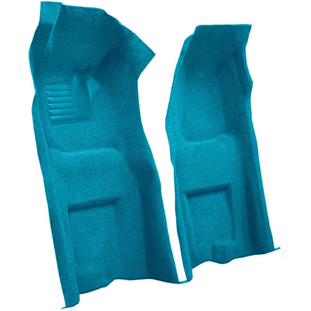 1968 Chevrolet Corvette Automatic Front Molded Carpet Set w/ Heel Pad Loop Medium Blue