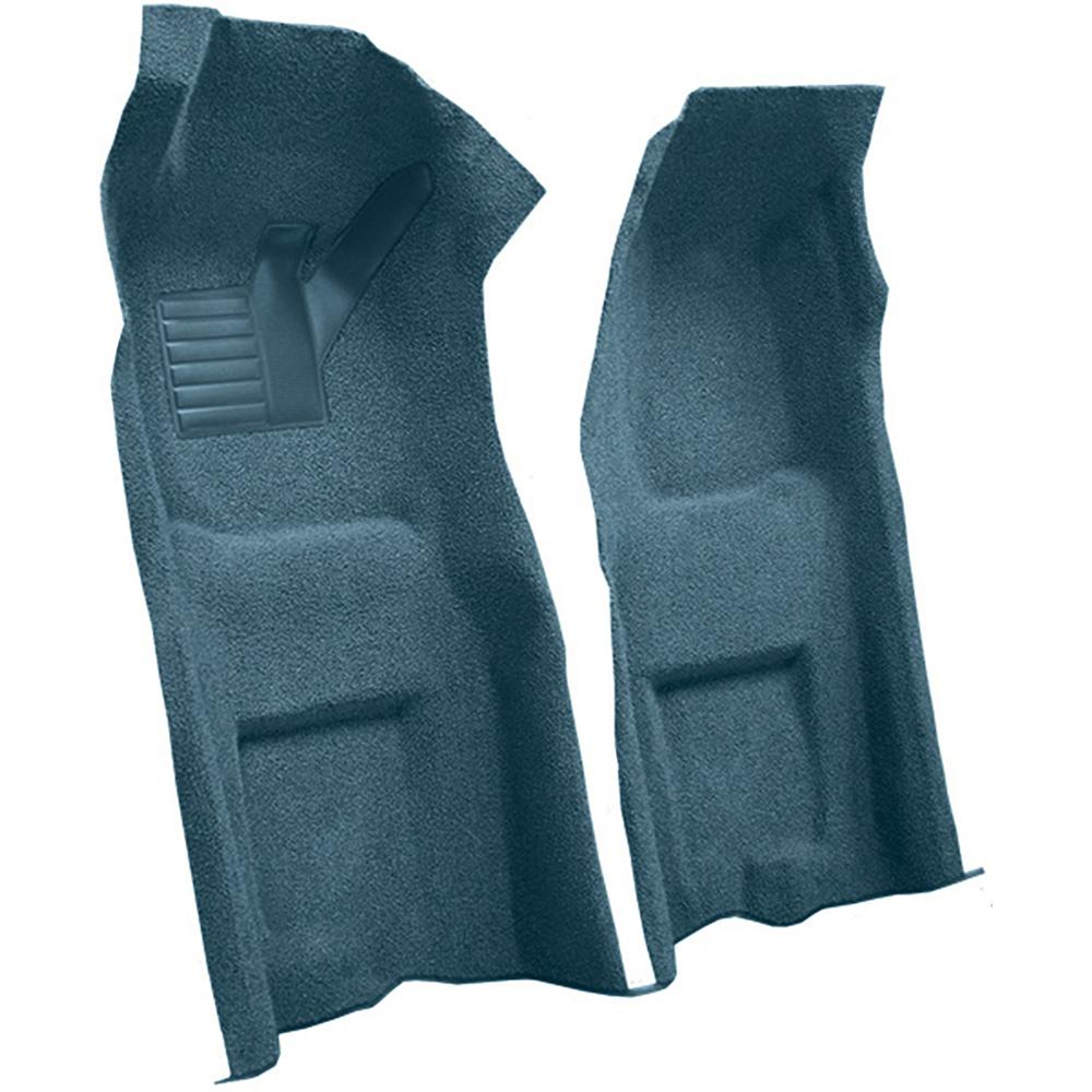 1968 Chevrolet Corvette Automatic Front Molded Carpet Set w/ Heel Pad Loop Bright Blue