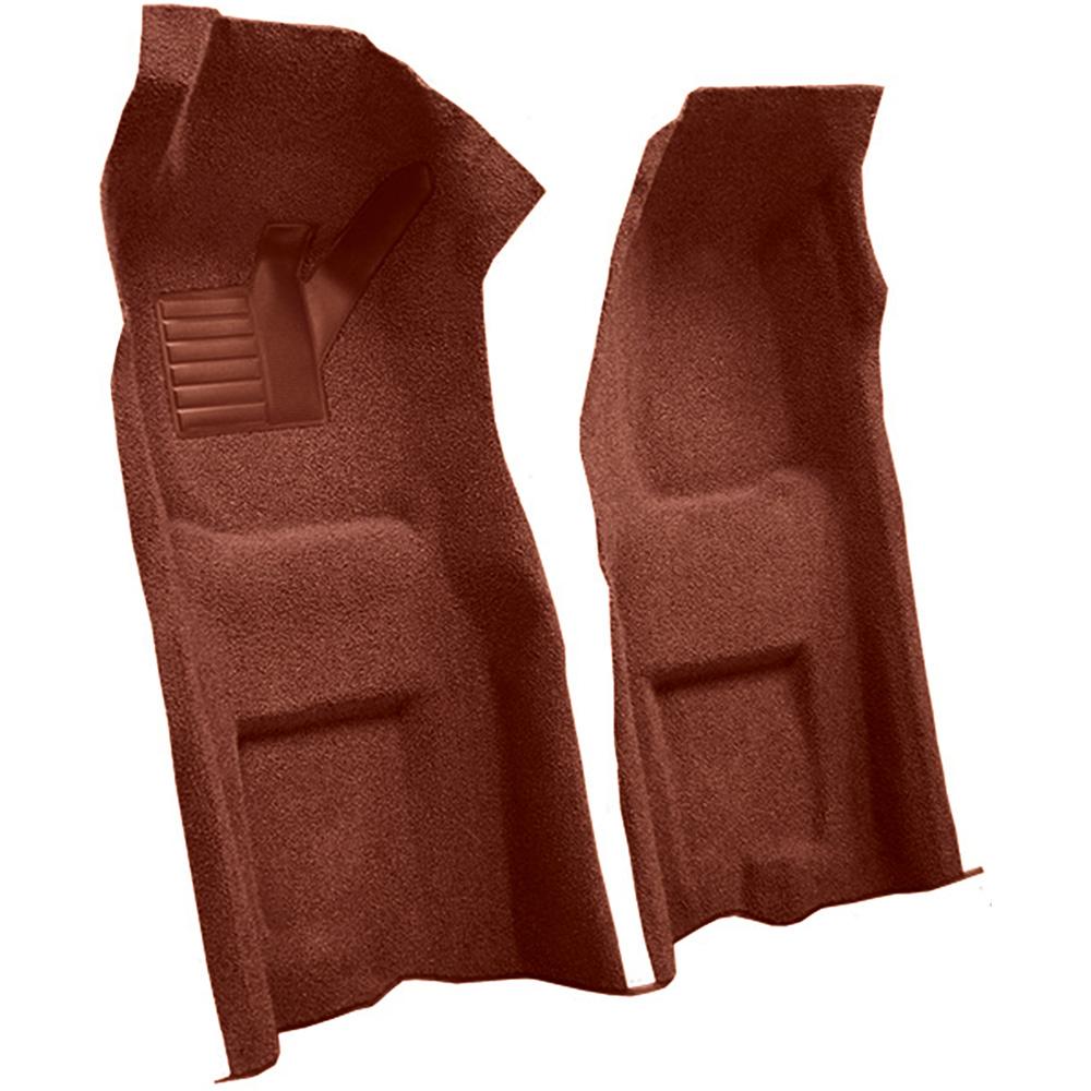 1968 Chevrolet Corvette Automatic Front Molded Carpet Set w/ Heel Pad Loop Burnt Orange