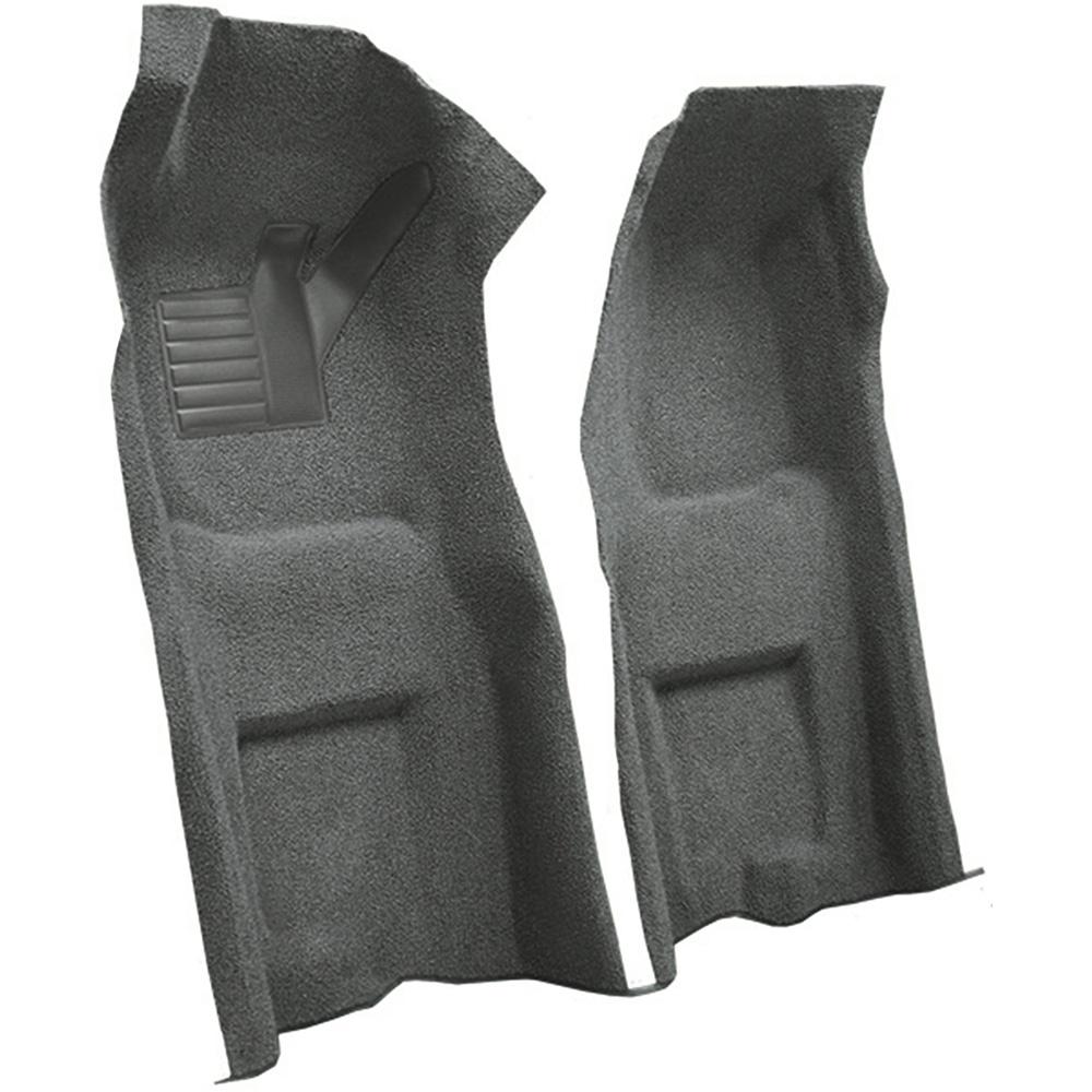 1968 Chevrolet Corvette Automatic Front Molded Carpet Set w/ Heel Pad Loop Gunmetal Gray