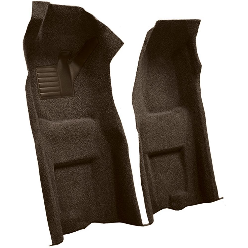 1968 Chevrolet Corvette Automatic Front Molded Carpet Set w/ Heel Pad Loop Dark Brown