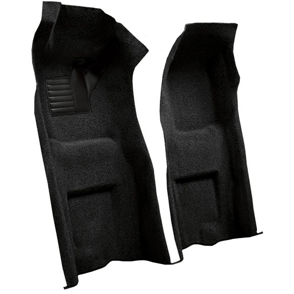 1968 Chevrolet Corvette 4-Speed Front Molded Carpet Set w/ Heel Pad Loop Black