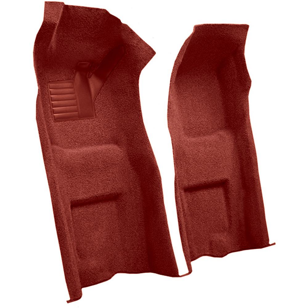 1968 Chevrolet Corvette 4-Speed Front Molded Carpet Set w/ Heel Pad Loop Red