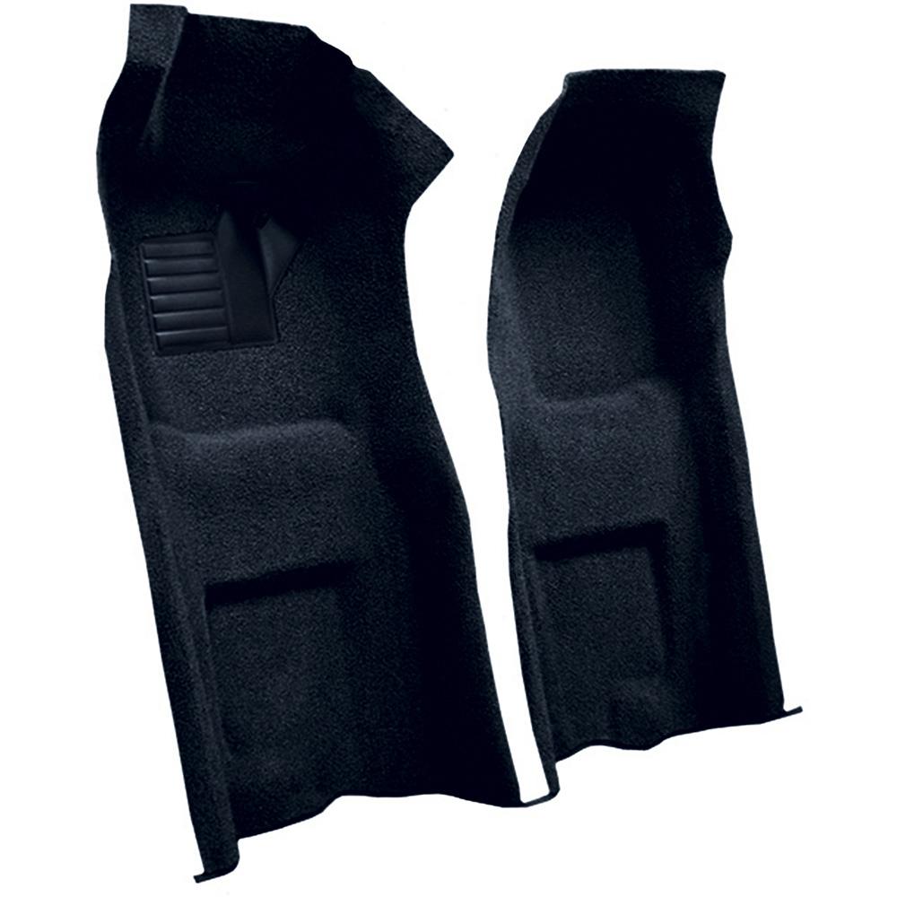 1968 Chevrolet Corvette 4-Speed Front Molded Carpet Set w/ Heel Pad Loop Dark Blue