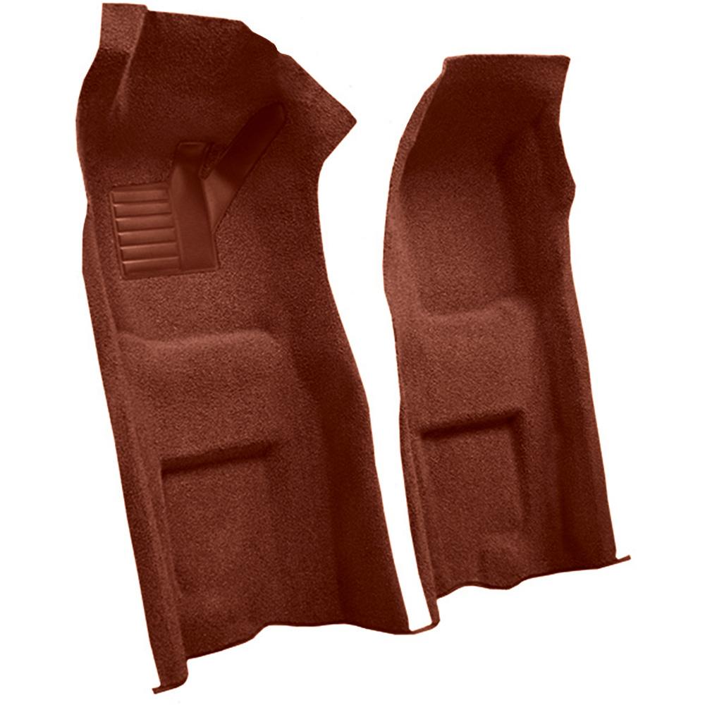 1968 Chevrolet Corvette 4-Speed Front Molded Carpet Set w/ Heel Pad Loop Burnt Orange