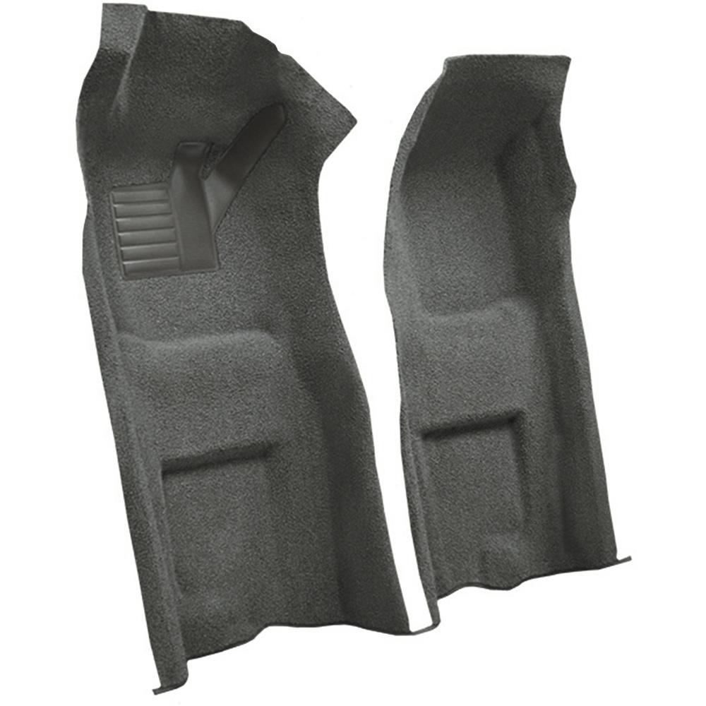 1968 Chevrolet Corvette 4-Speed Front Molded Carpet Set w/ Heel Pad Loop Gunmetal Gray