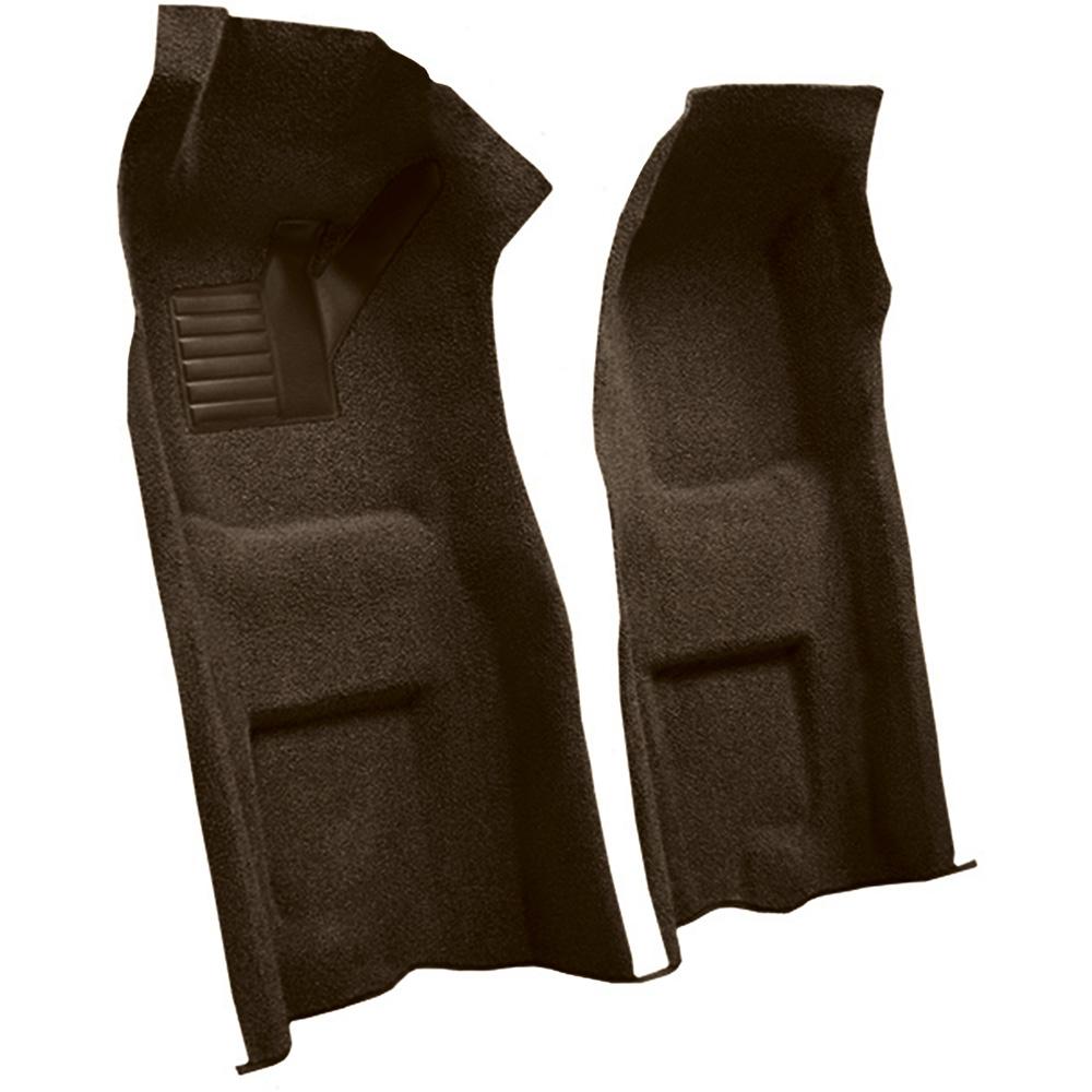 1968 Chevrolet Corvette 4-Speed Front Molded Carpet Set w/ Heel Pad Loop Dark Brown