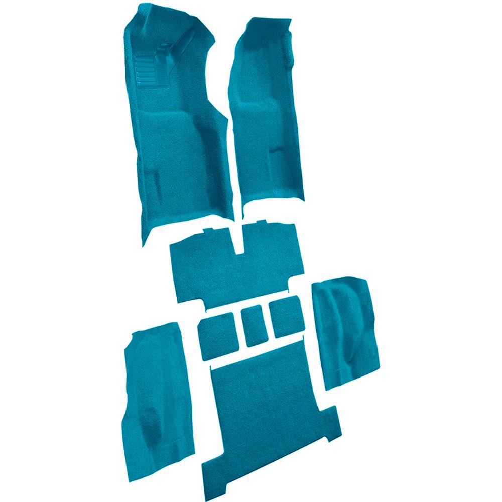 1969 Chevrolet Corvette Automatic Complete Molded Carpet Set w/ Heel Pad Loop Medium Blue