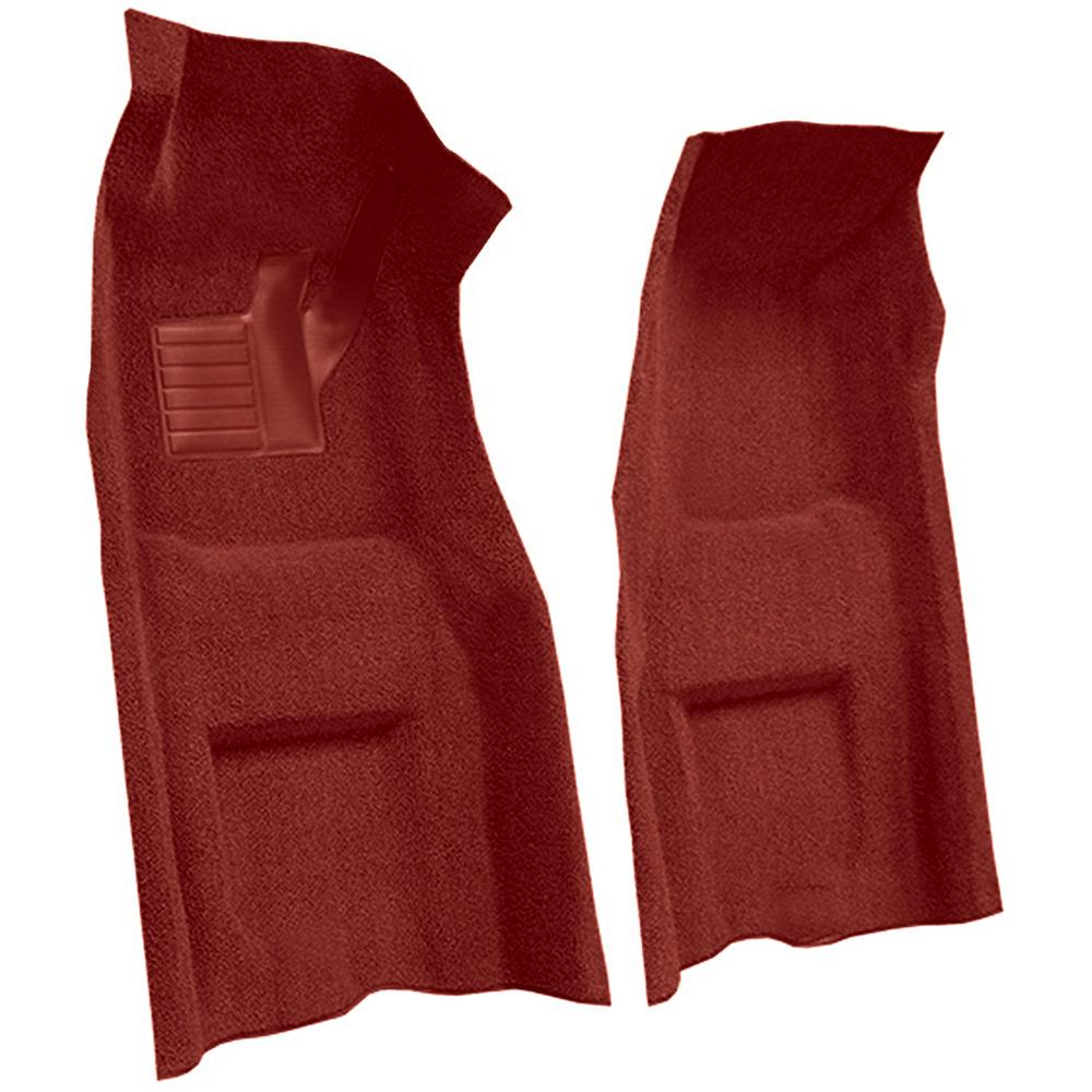 1969 Chevrolet Corvette Automatic Front Molded Carpet Set w/ Heel Pad Loop Red