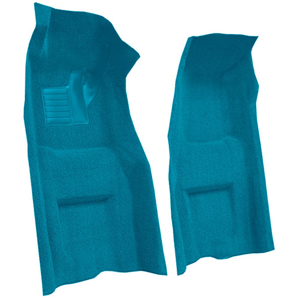 1969 Chevrolet Corvette Automatic Front Molded Carpet Set w/ Heel Pad Loop Medium Blue