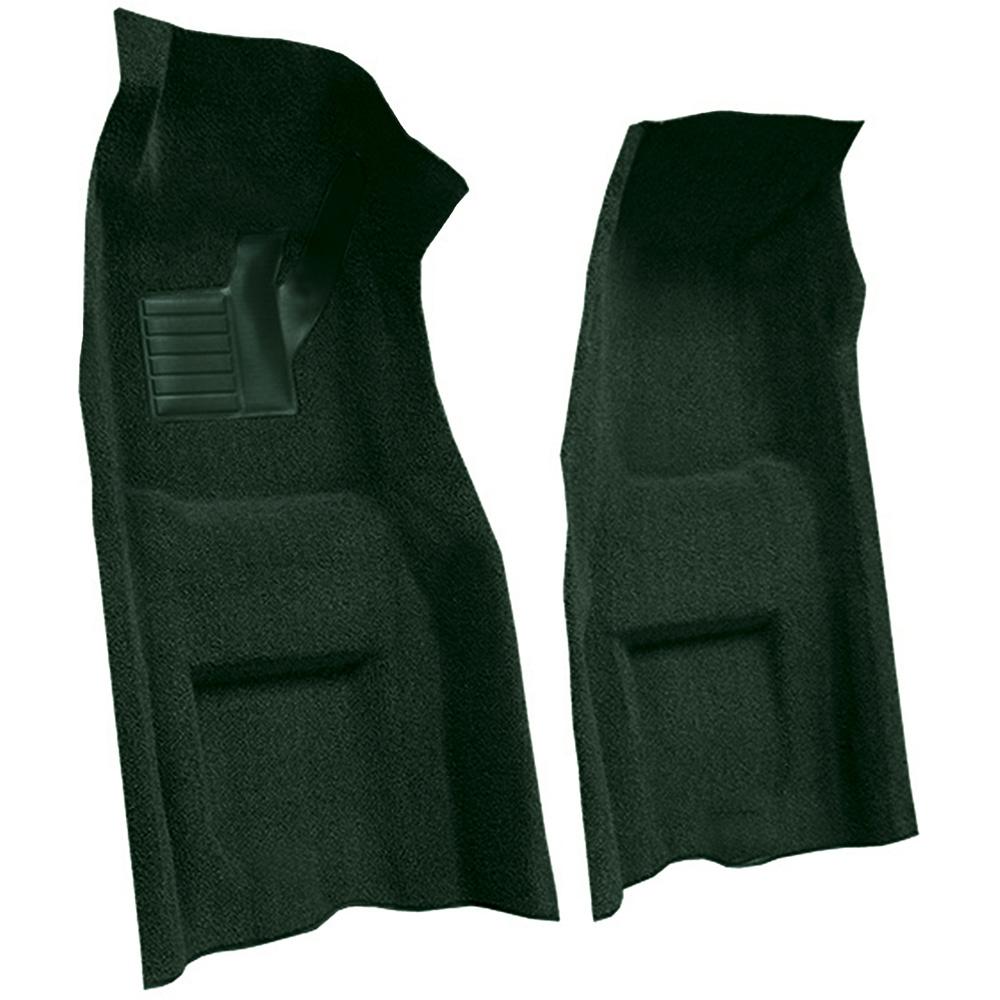 1969 Chevrolet Corvette Automatic Front Molded Carpet Set w/ Heel Pad Loop Dark Green