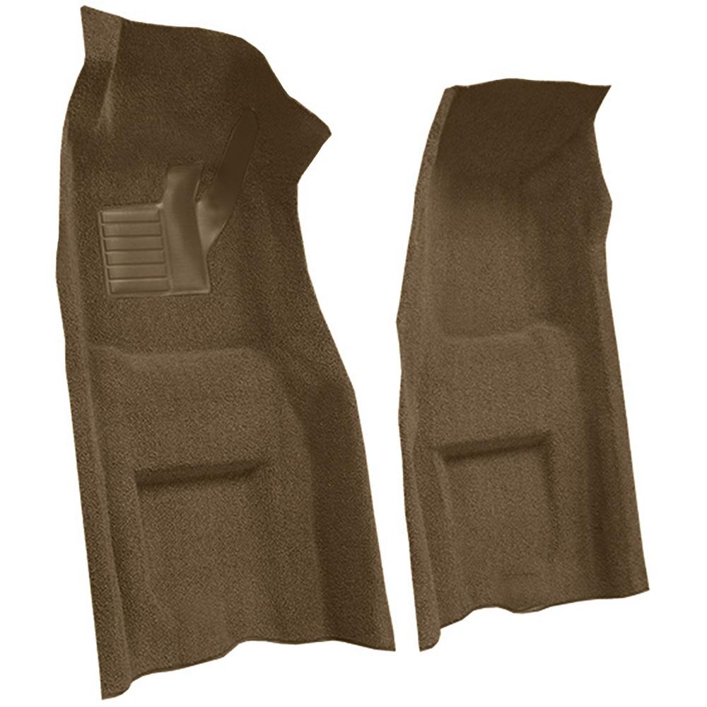 1969 Chevrolet Corvette Automatic Front Molded Carpet Set w/ Heel Pad Loop Medium Saddle