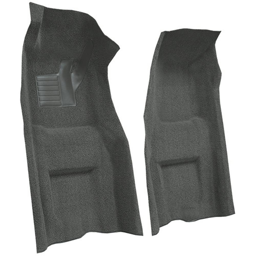 1969 Chevrolet Corvette Automatic Front Molded Carpet Set w/ Heel Pad Loop Gunmetal Gray