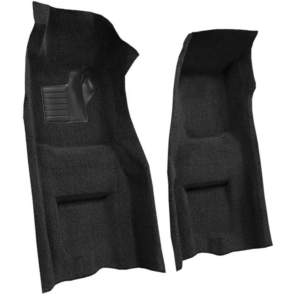 1969 Chevrolet Corvette 4-Speed Front Molded Carpet Set w/ Heel Pad Loop Black