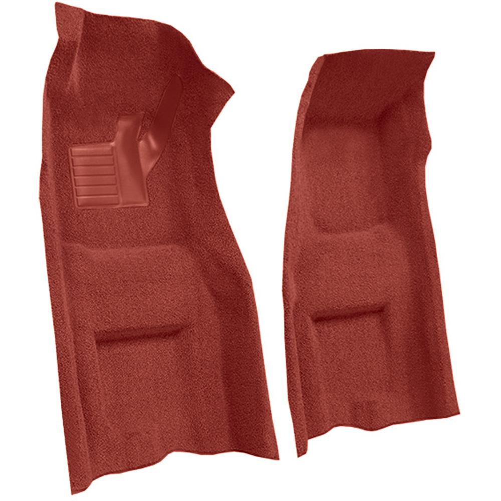 1969 Chevrolet Corvette 4-Speed Front Molded Carpet Set w/ Heel Pad Loop Red