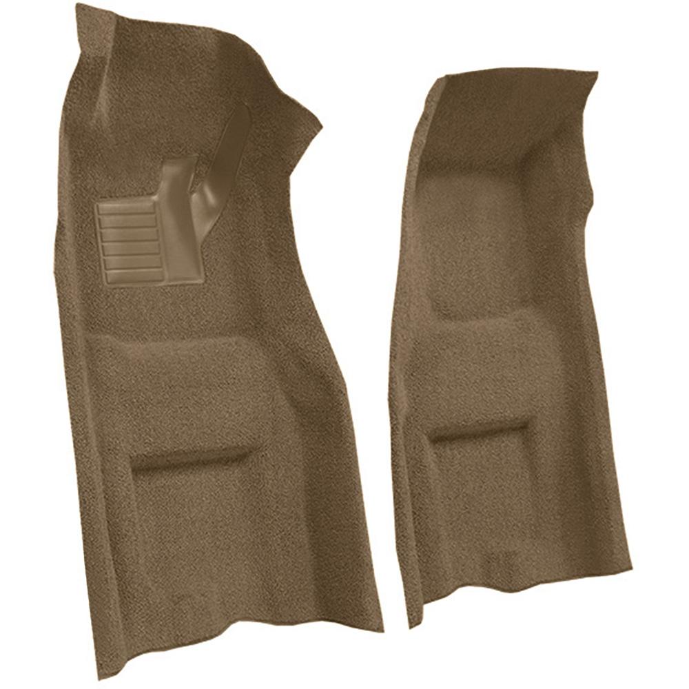 1969 Chevrolet Corvette 4-Speed Front Molded Carpet Set w/ Heel Pad Loop Medium Saddle