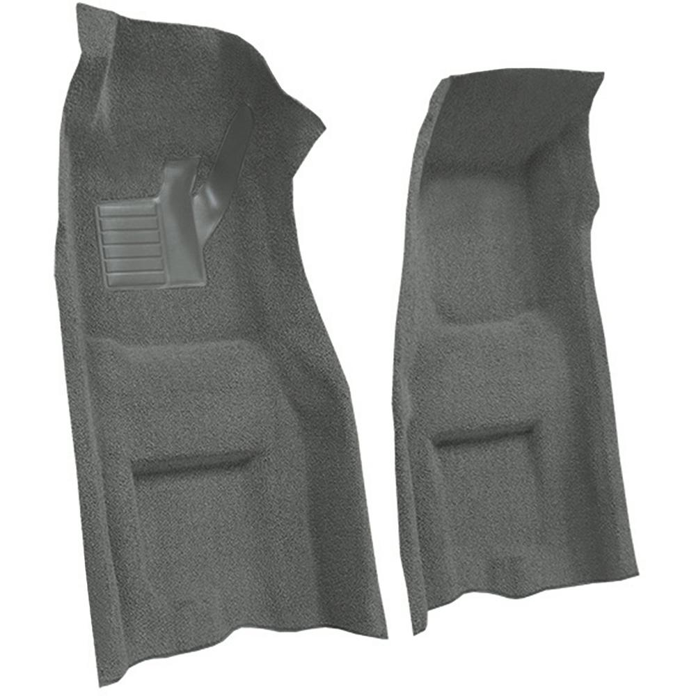 1969 Chevrolet Corvette 4-Speed Front Molded Carpet Set w/ Heel Pad Loop Gunmetal Gray
