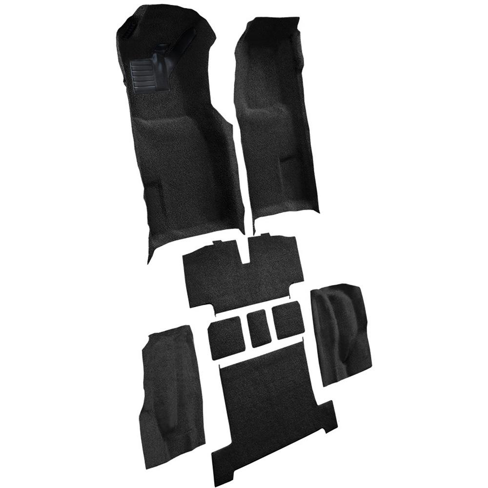 1969-70 Chevrolet Corvette Automatic Complete Molded Carpet Set w/ Heel Pad & Toe Pad Loop Black