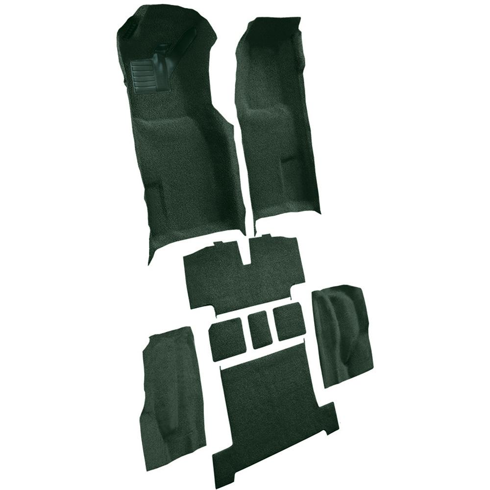 1969 Chevrolet Corvette Automatic Complete Molded Carpet Set w/ Heel Pad & Toe Pad Loop Dark Green