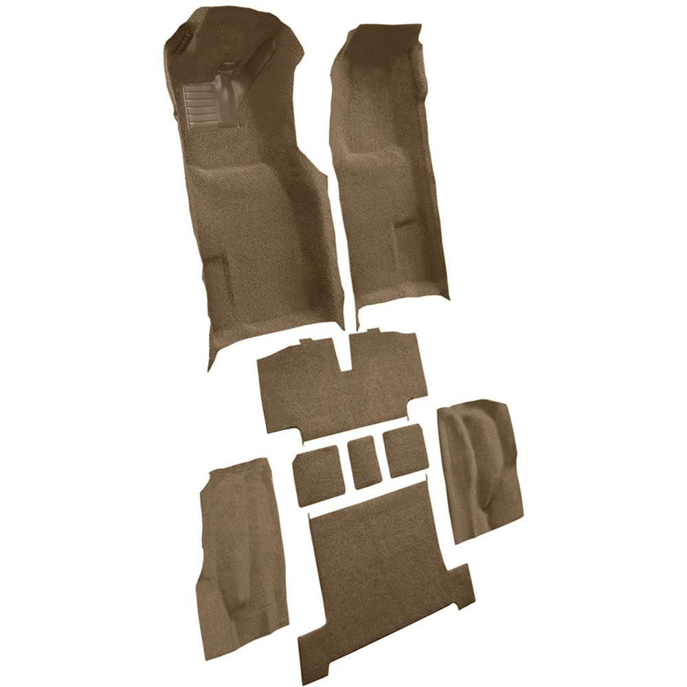 1969-70 Chevrolet Corvette Automatic Complete Molded Carpet Set w/ Heel Pad & Toe Pad Loop Medium Saddle