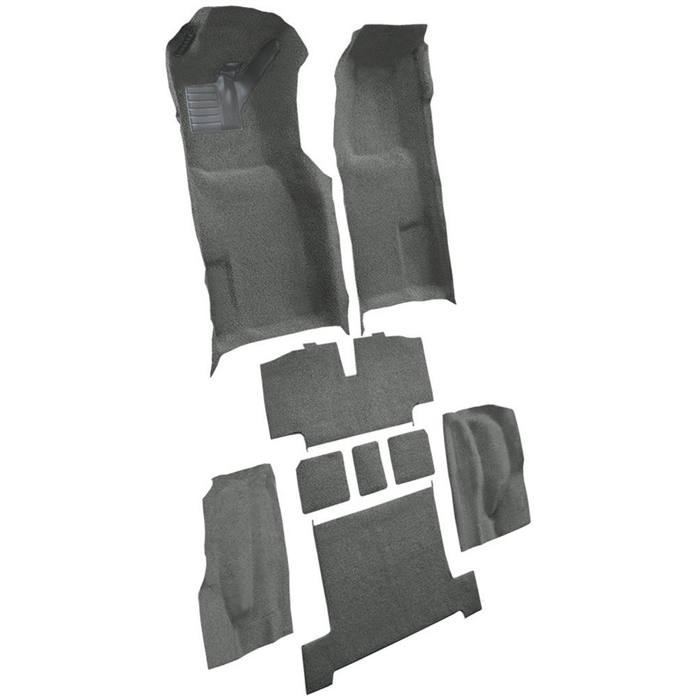 1969-70 Chevrolet Corvette Automatic Complete Molded Carpet Set w/ Heel Pad & Toe Pad Loop Gunmetal Gray