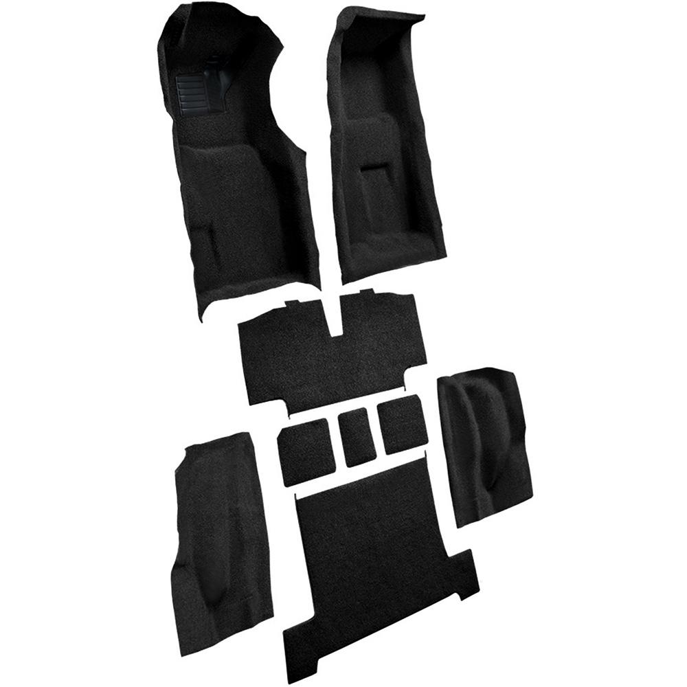 1969-70 Chevrolet Corvette 4-Speed Complete Molded Carpet Set w/ Heel Pad & Toe Pad Loop Black